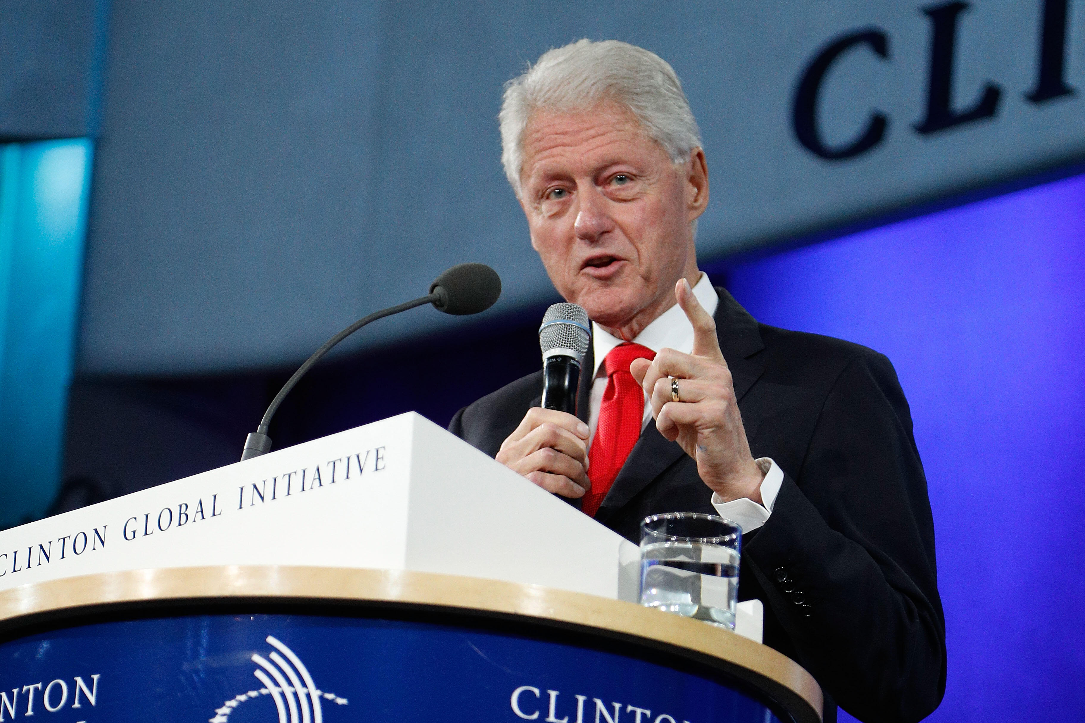 NEW YORK, NY - SEPTEMBER 21:  Bill Clinton gives a farewell speech to the Clinton Global Initiative 2016 Annual Meeting at Sheraton New York Times Square on September 21, 2016 in New York City.  (Photo by Taylor Hill/WireImage)