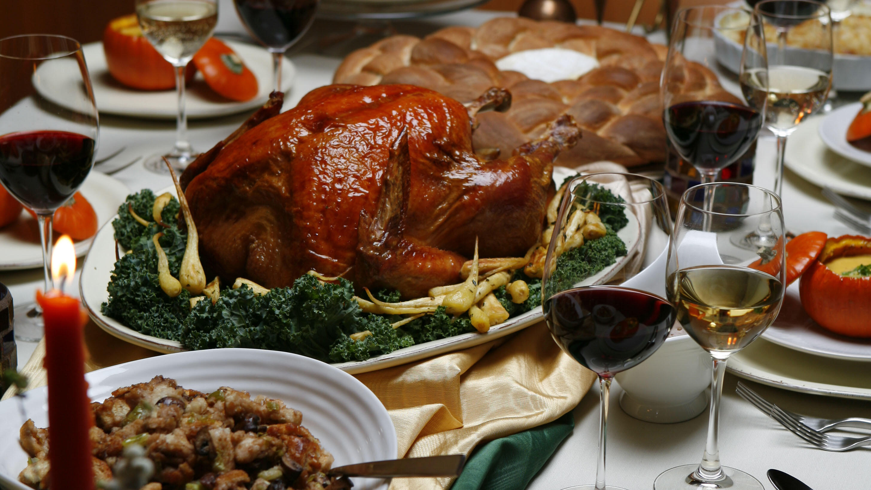A feast for thanksgiving dinner, photographed in the LAT studio, Friday, Nov. 2, 2007.  (Photo by Jay L. Clendenin/Los Angeles Times via Getty Images)