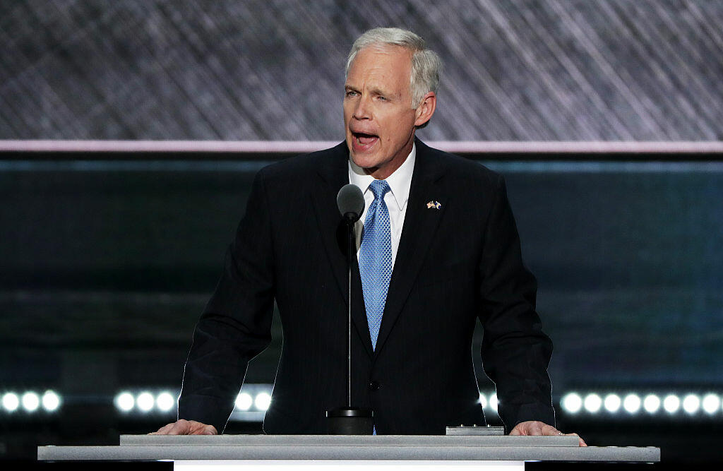 CLEVELAND, OH - JULY 19:  Sen. Ron Johnson (R-WI) delivers a speech on the second day of the Republican National Convention on July 19, 2016 at the Quicken Loans Arena in Cleveland, Ohio. Republican presidential candidate Donald Trump received the number of votes needed to secure the party's nomination. An estimated 50,000 people are expected in Cleveland, including hundreds of protesters and members of the media. The four-day Republican National Convention kicked off on July 18.  (Photo by Alex Wong/Getty Images)