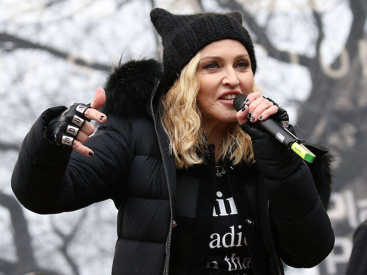 WASHINGTON, DC - JANUARY 21:  Madonna performs onstage during the Women's March on Washington on January 21, 2017 in Washington, DC.  (Photo by Paul Morigi/WireImage)
