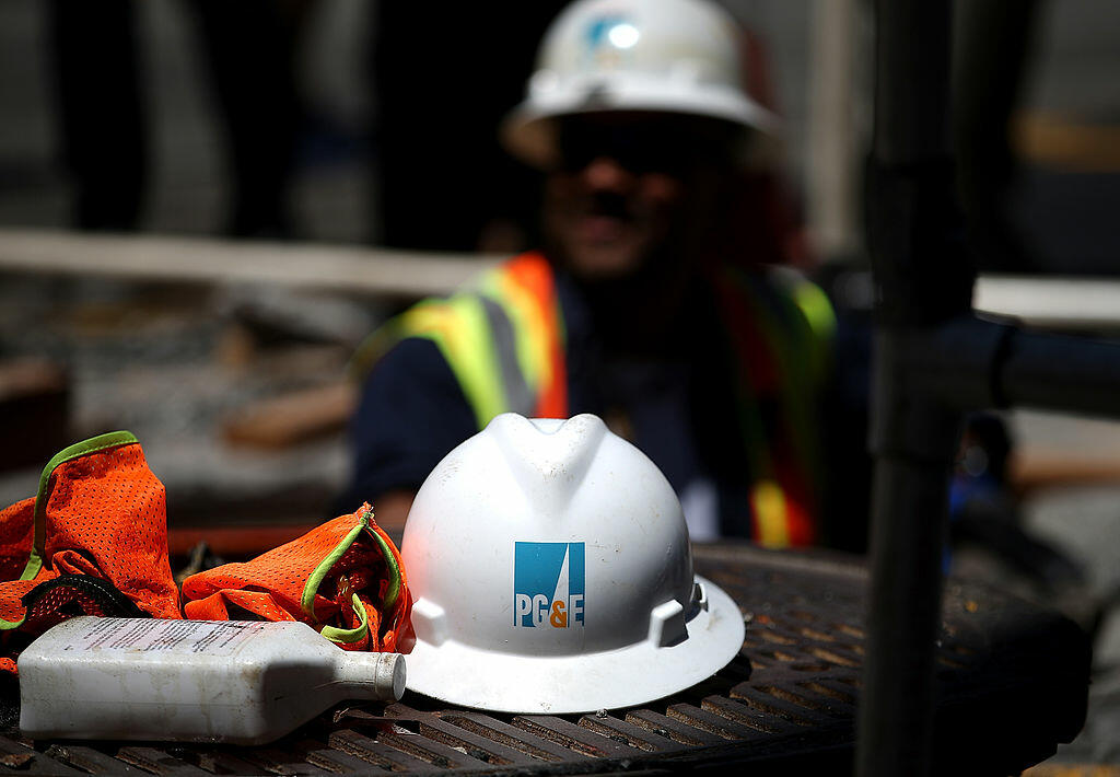 SAN FRANCISCO, CA - JULY 30:  A hard hat sits on the ground at a Pacific Gas and Electric (PG&E) work site on July 30, 2014 in San Francisco, California. A federal grand jury has added 27 new charges, including obstruction of justice, the criminal case ag