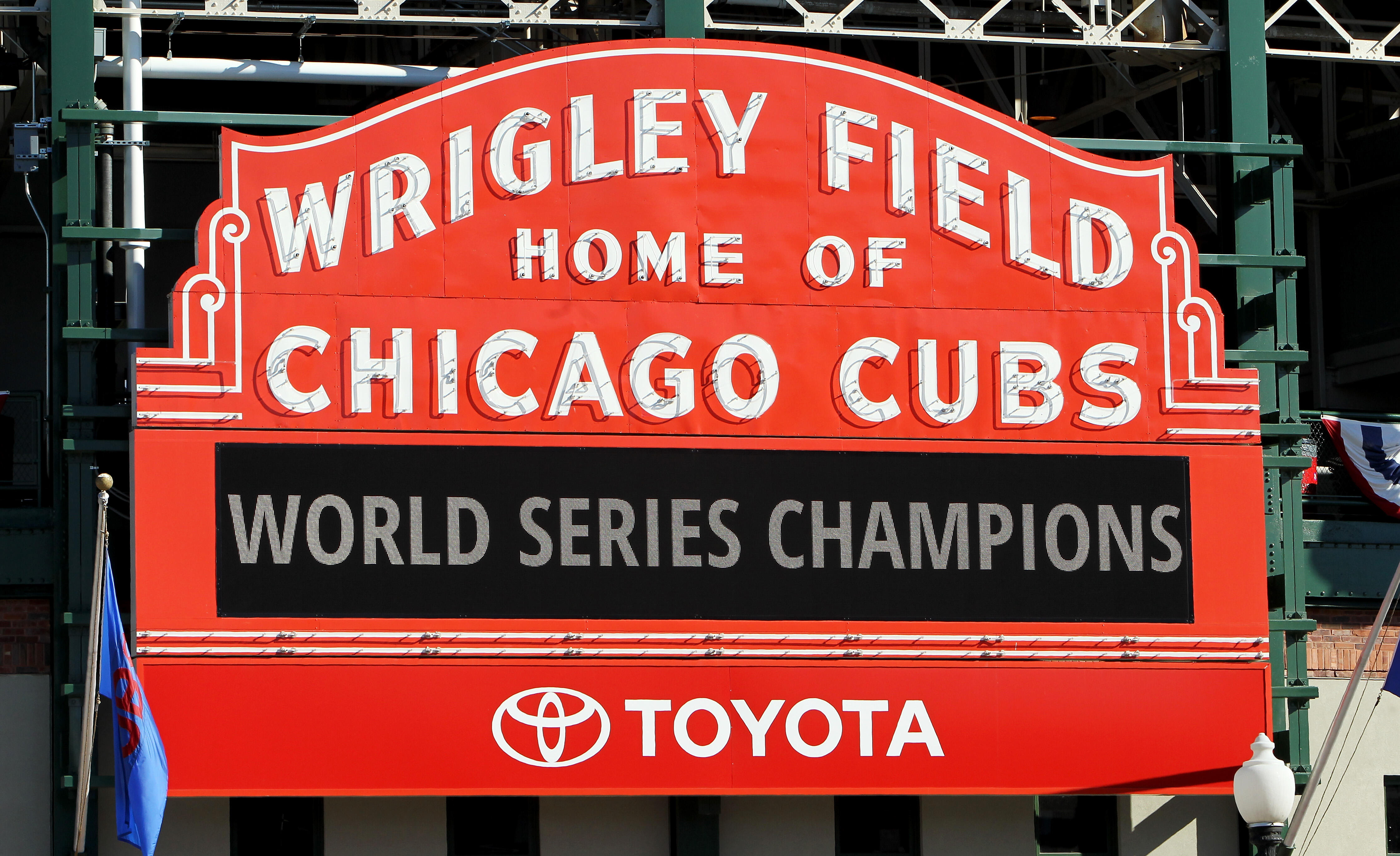 CHICAGO, IL - NOVEMBER 04:  The Wrigley Field marquee displays 