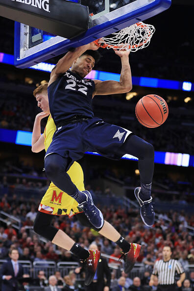 ORLANDO, FL - MARCH 16:  Kaiser Gates #22 of the Xavier Musketeers dunks the ball in the second half against the Maryland Terrapins during the first round of the 2017 NCAA Men's Basketball Tournament at Amway Center on March 16, 2017 in Orlando, Florida.  (Photo by Mike Ehrmann/Getty Images)