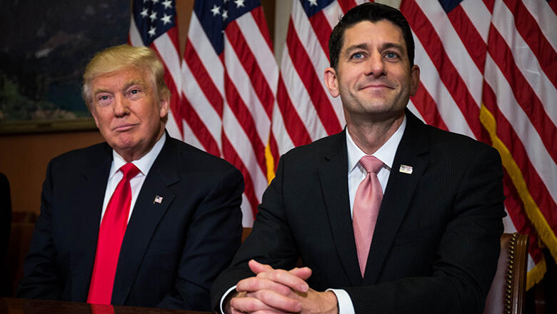 WASHINGTON, D.C. - NOVEMBER 10: President-elect Donald Trump meets with House Speaker Paul Ryan (R-WI) at the U.S. Capitol for a meeting November 10, 2016 in Washington, DC. Earlier in the day president-elect Trump met with U.S. President Barack Obama at 