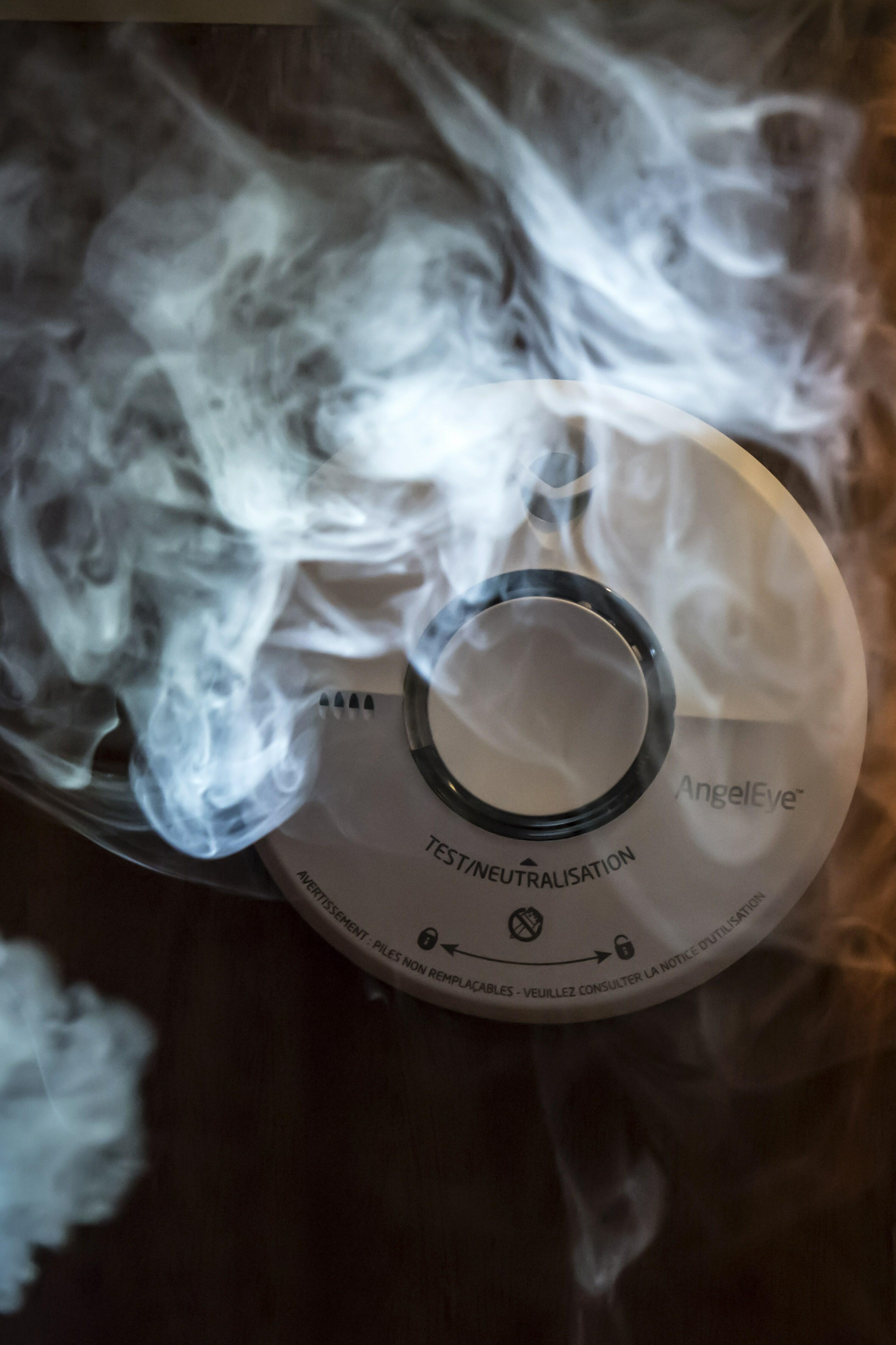TO GO WITH AFP STORY BY REBECCA FRASQUET A photo taken on February 26, 2015 shows a smoke detector in a home in Lyon. The Federation Francaise des Metiers de l'Incendie (FFMI) estimates in a projection that between 60-65% of homes will not be equipped wit