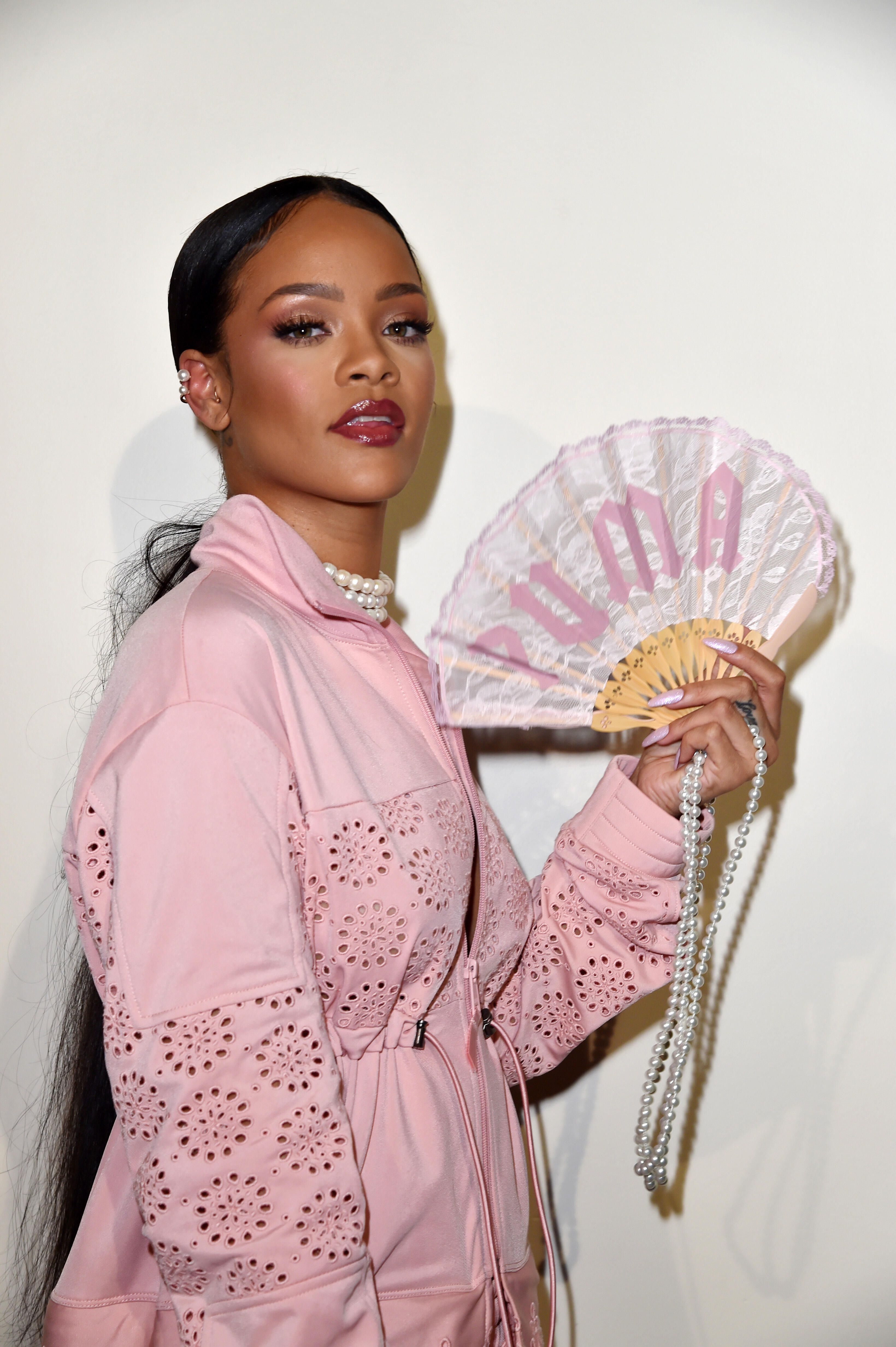 PARIS, FRANCE - SEPTEMBER 28:  Rihanna is seen backstage during FENTY x PUMA by Rihanna at Hotel Salomon de Rothschild on September 28, 2016 in Paris, France.  (Photo by Pascal Le Segretain/Getty Images for Fenty x Puma)