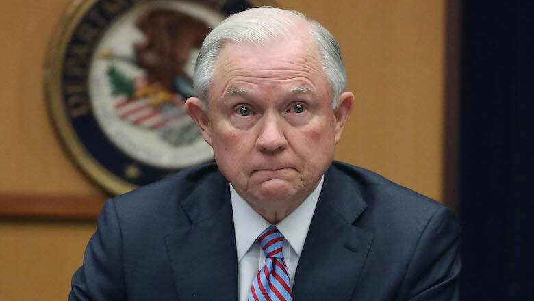 WASHINGTON, DC - APRIL 18:  US Attorney General Jeff Sessions speaks about organized gang violence at the Department of Justice, April 18, 2016 in Washington, DC. Sessions spoke during a meeting of the Attorney General's Organized Crime Council and Organi