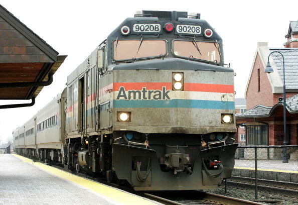 GLENVIEW, IL - FEBRUARY 8: Amtrak's Hiawatha train from Milwaukee, Wisconsin to Chicago arrives at the Amtrak station February 8, 2005 in Glenview, Illinois. U.S. Senator Dick Durbin (D-IL) has said Amtrak's passenger rail service could stop operating and