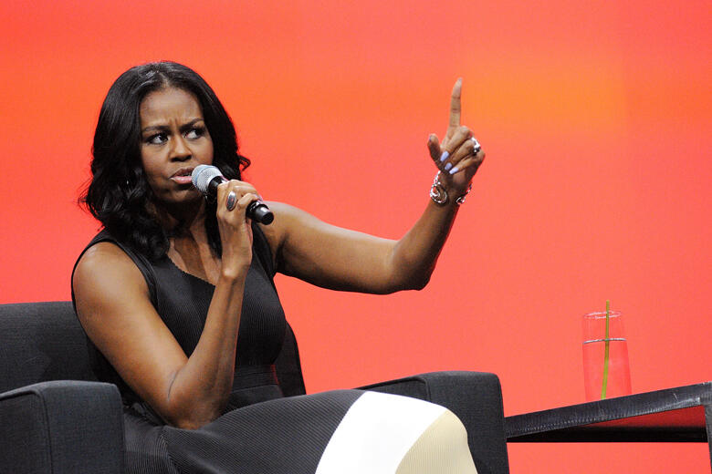 ORLANDO, FL - APRIL 27:  Former United States first lady Michelle Obama speaks during a conversation at the AIA Conference on Architecture 2017 on April 27, 2017 in Orlando, Florida. Michelle Obama is making one of her first public speeches at the Orlando