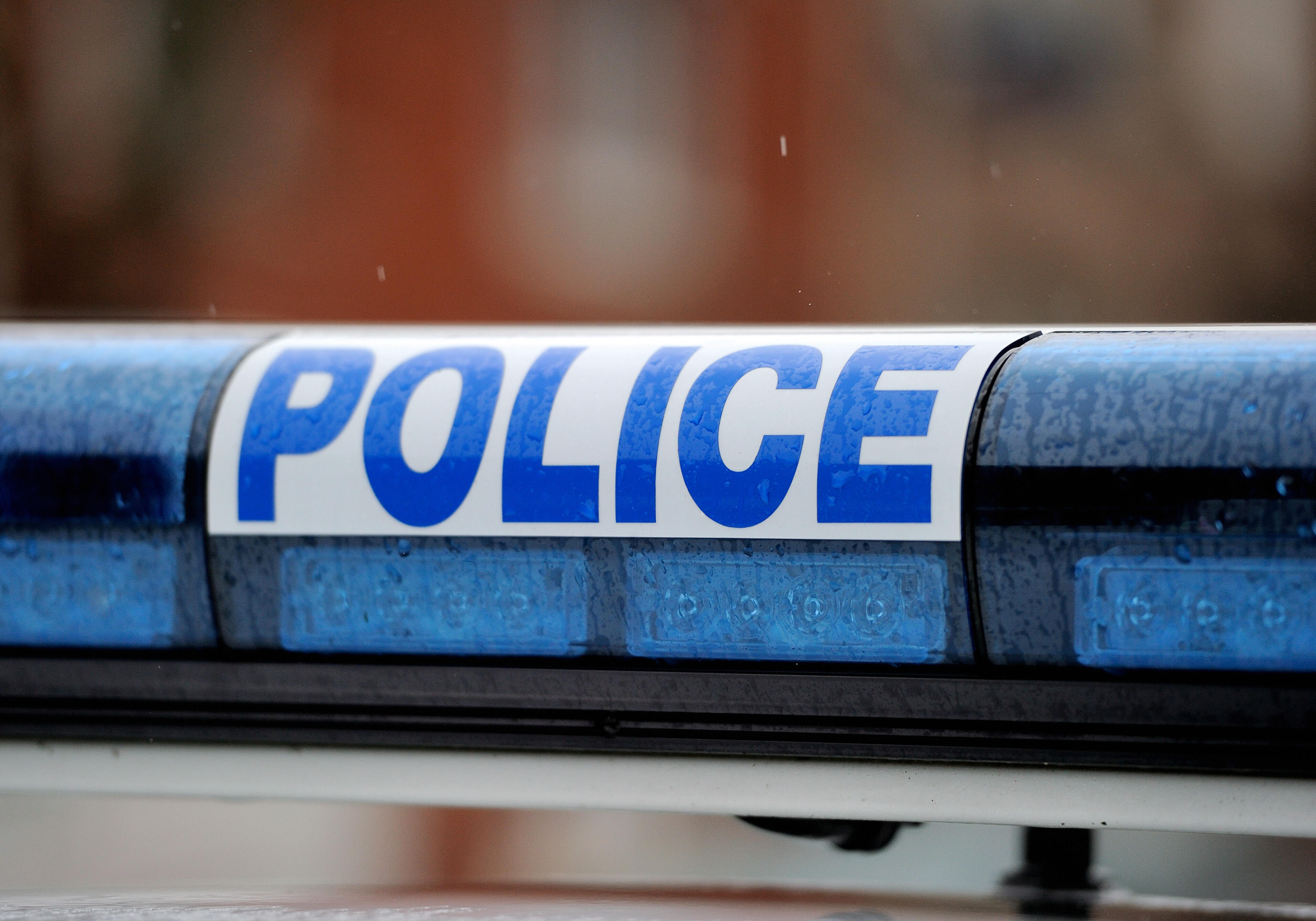 Picture taken on December 20, 2012 in Maubeuge of the flashing light of a police vehicle. French Interior minister and Central direction for Public security plan to reform the territorial organization of French police was presented to police unions on Dec