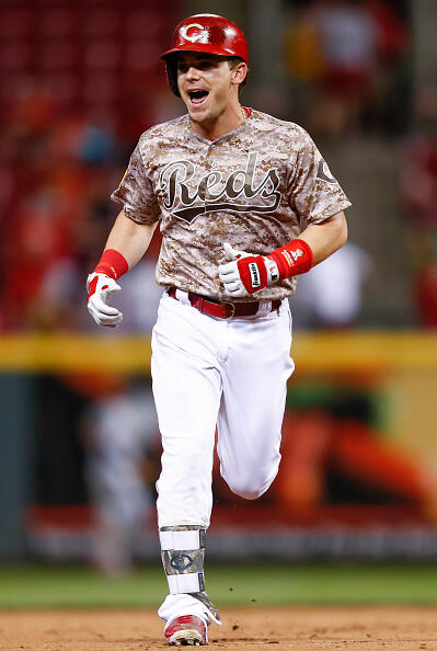 CINCINNATI, OH - MAY 06: Scooter Gennett #4 of the Cincinnati Reds runs the bases after hitting his fourth home run of the game in the eighth inning against the St. Louis Cardinals at Great American Ball Park on June 6, 2017 in Cincinnati, Ohio. (Photo by Michael Hickey/Getty Images)