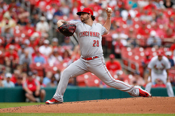 ST. LOUIS, MO - JUNE 26: Starter Brandon Finnegan #29 of the Cincinnati Reds pitches during the first inning against the St. Louis Cardinals at Busch Stadium on June 26, 2017 in St. Louis, Missouri. (Photo by Scott Kane/Getty Images)