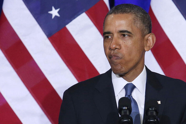 WASHINGTON, DC - JANUARY 17: U.S. President Barack Obama speaks about the National Security Agency (NSA) at the Justice Department, on January 17, 2014 in Washington, DC. President Obama outlined new changes to the agency's most controversial surveillance