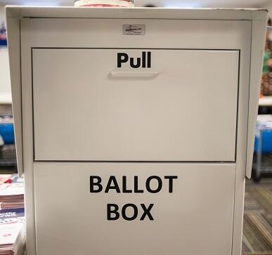The ballot box inside the Early Vote Center in downtown Minneapolis, Minnesota on October 5, 2016.  Voters in Minnesota can submit their ballot for the General Election at locations across the state every day until Election Day on November 8, 2016. / AFP 
