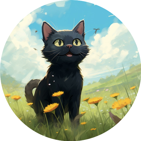 Moonlit Black Kitty