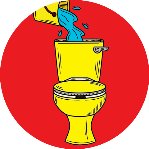 The sound of the toilet flushing