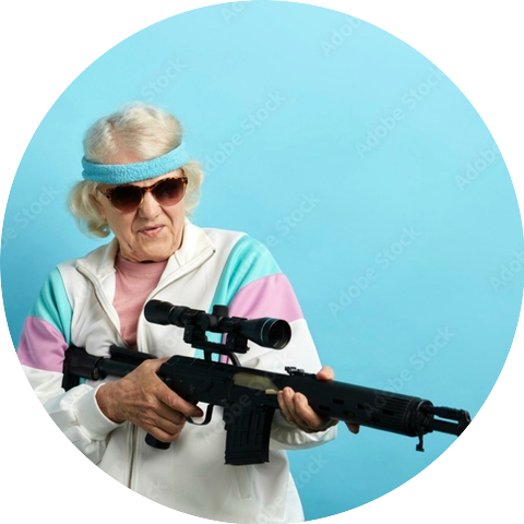 grandma with gun