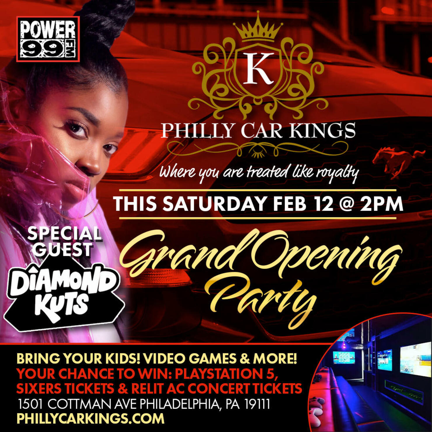 Join DJ Diamond Kuts Saturday February 12 Philly Car Kings Grand