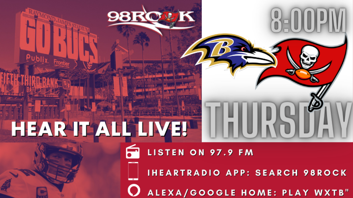 BUCS VS. RAVENS THURSDAY LISTEN LIVE INFO 98ROCK