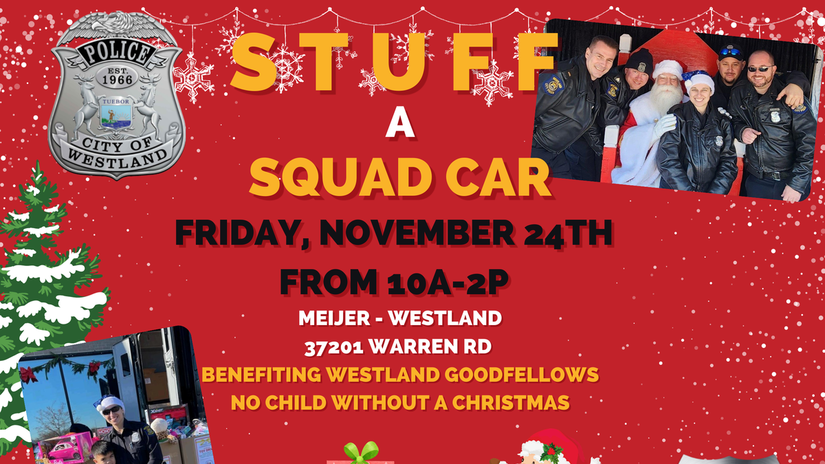 Join 100.3 WNIC to Stuff a Squad Car with the Westland Police Department 100.3 WNIC