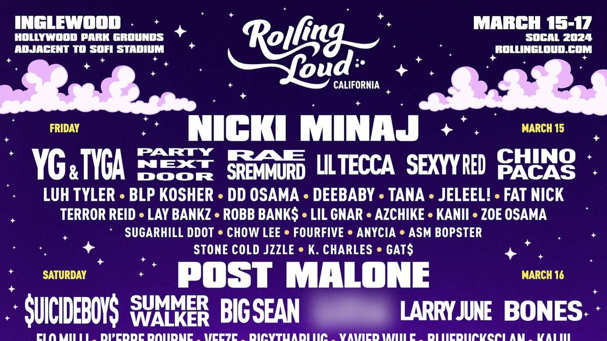 Ye + Ty Dolla Sign join the Rolling Loud lineup at Hollywood Park