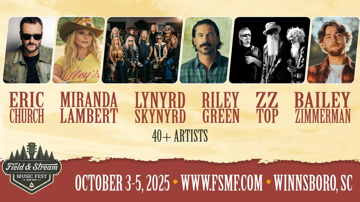 Field & Stream Music Fest | October 3-5, 2025 | Winnsboro, SC | 96.9 The Kat