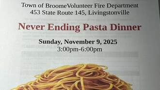 Town of Broome VFD Never Ending Pasta Dinner 11/9/25 3-6pm!