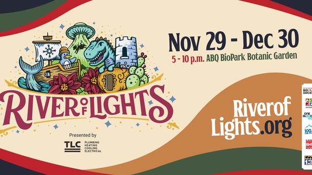 River of Lights at the ABQ BioPark Botanic Garden