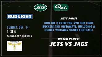 Jets vs Jags Bud Light Watch Party with The Q Crew 