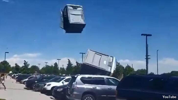 Watch Windstorm Sends PortaPotties Flying Coast to Coast AM