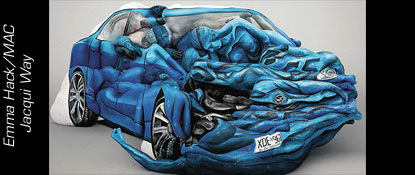 'Car Wreck' Composed of Painted Bodies