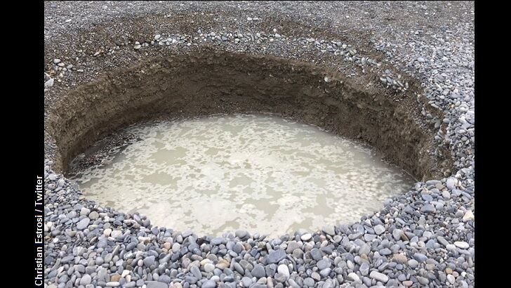 Huge Hole Appears on French Beach