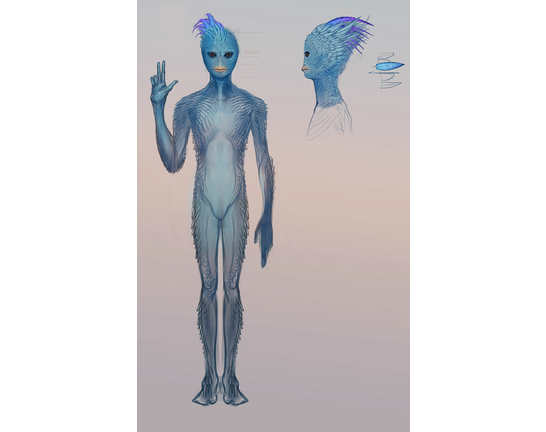 Drawing: The Blue Avian