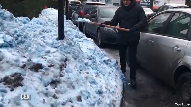 Mysterious Blue Snow Falls on Russian City