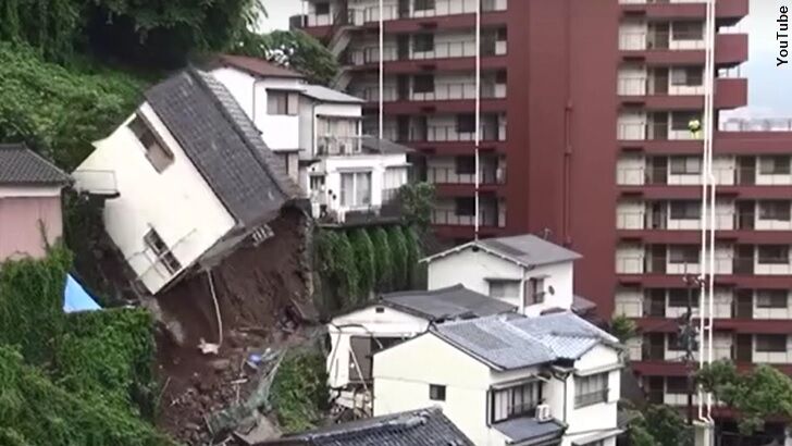 Watch: House in Japan Falls Off Cliff in Landslide