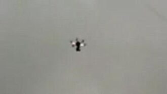 UFO Buzzes Russian Protest