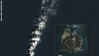 Volcanic Island Eats Neighbor