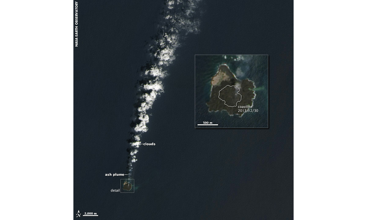 Volcanic Island Eats Neighbor