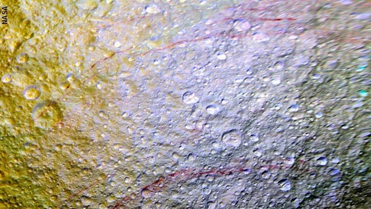 Mysterious Stripes Spotted on Saturn's Moon