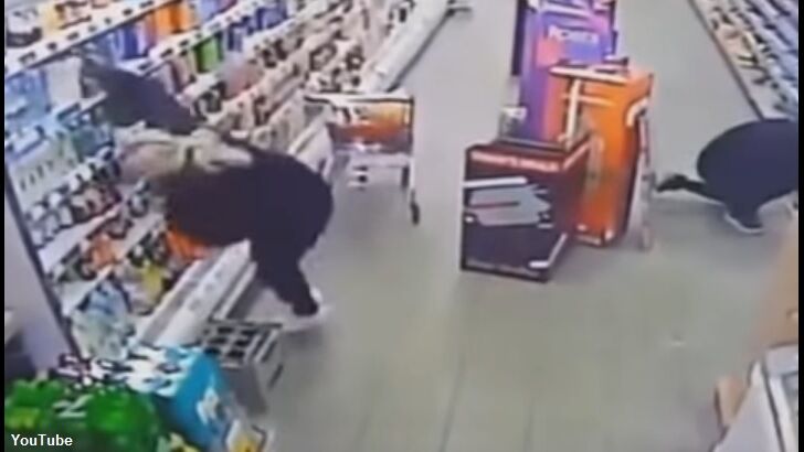 Watch: 'Ghost' Trips Worker at Supermarket in Scotland