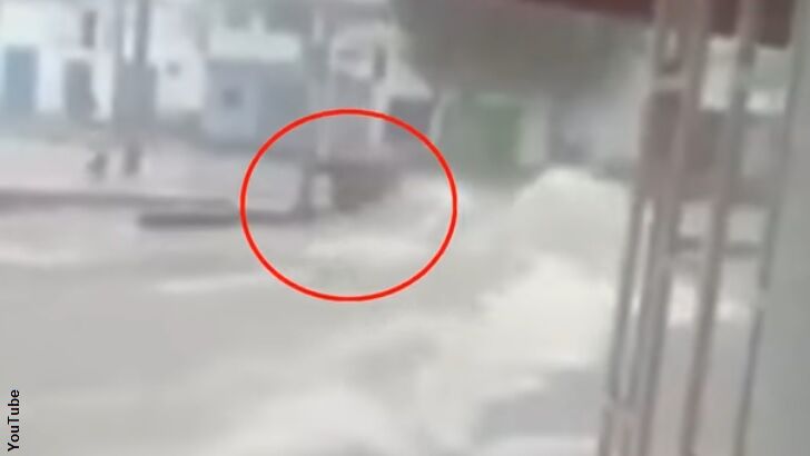 Ghost Filmed Fleeing From Flood?