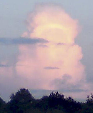 Ghostly Face in Sky