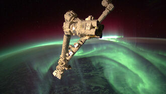 ISS Robot Arm & Southern Lights