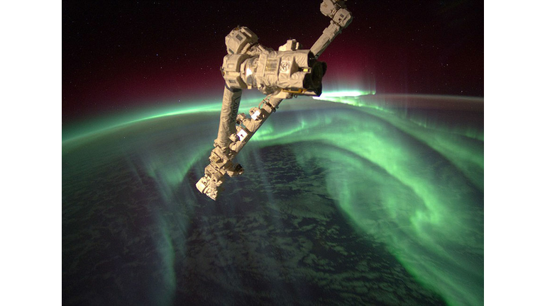 ISS Robot Arm & Southern Lights