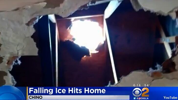 Giant Chunk of Ice Rips Through Roof of Home in California