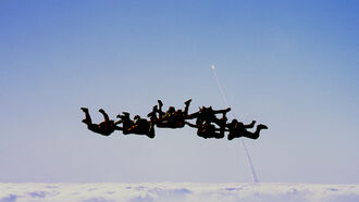 Skydivers & Space Shuttle