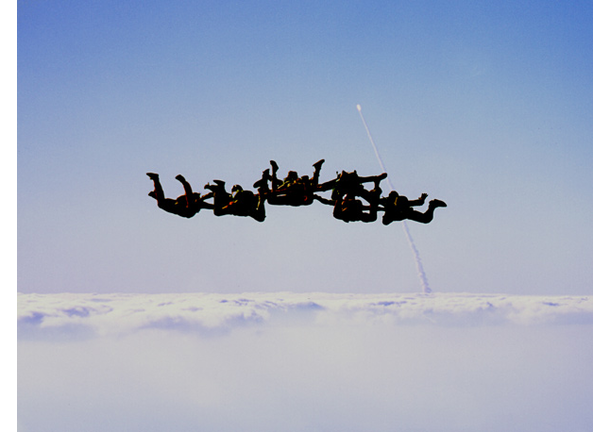 Skydivers & Space Shuttle