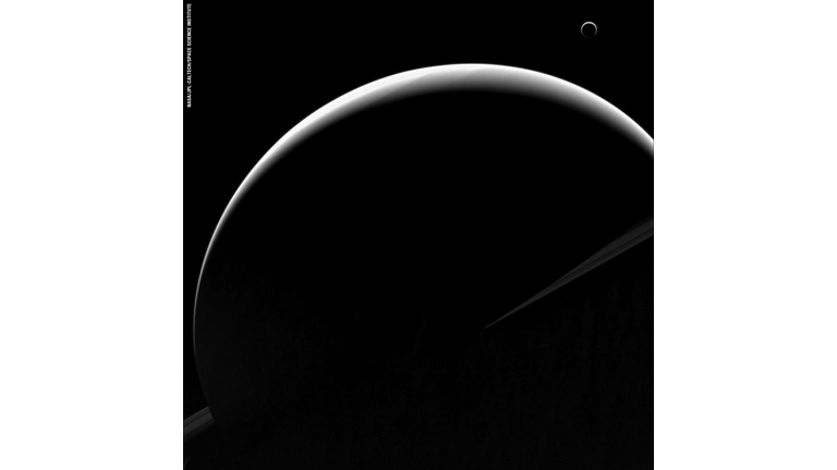 Stunning Saturn and Titan Crescents