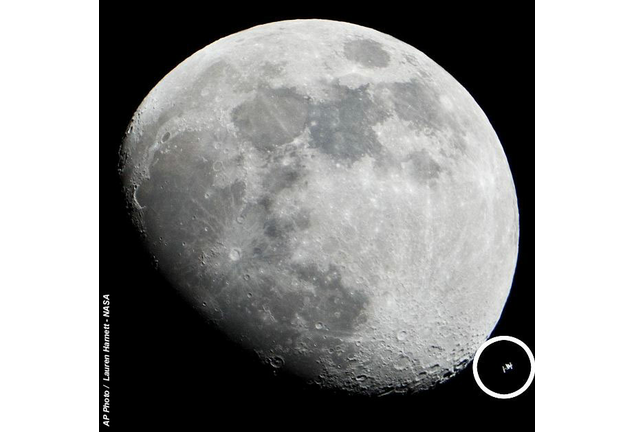 ISS Next to the Moon