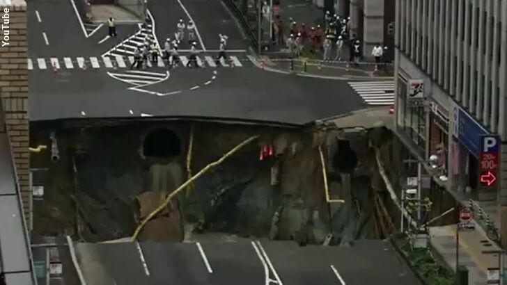 Video: Enormous Sinkhole Swallows Street in Japan
